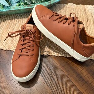 OluKai Men's Brown Leather Sneakers - Size 9.5